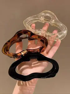 3pcs Simple Shiny Hollow Cloud Hair Clips, Daily Commute Versatile Back Head Multifunctional Shark Clip, Stylish Hair Accessories, Octopus Clips, Hair Claw