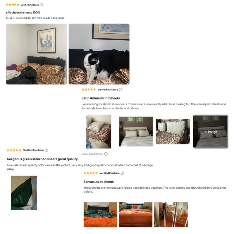 BEKRVIO- 4-Piece Purple leopard Soft Satin Sheet Set Faux Silky Bedding and Pillowcases Cooling & Wrinkle-Free  Fitted  Deep Pocket King Queen Twin Size Skin-friendly & Hair-Protective Low-Friction Cool Touch Breathable Heat-Dissipating Bed Sheet Set