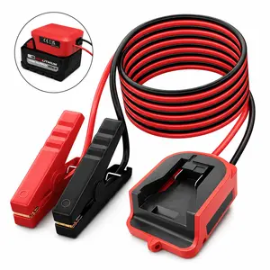 Jumper Cables with Adapter Compatible with Milwaukee ∧∧18 18V Battery Jumper Starter, Automotive Booster Cables 6ft 12AWG Cable Power Tool Line, Silicone wire temperature resistance 392℉