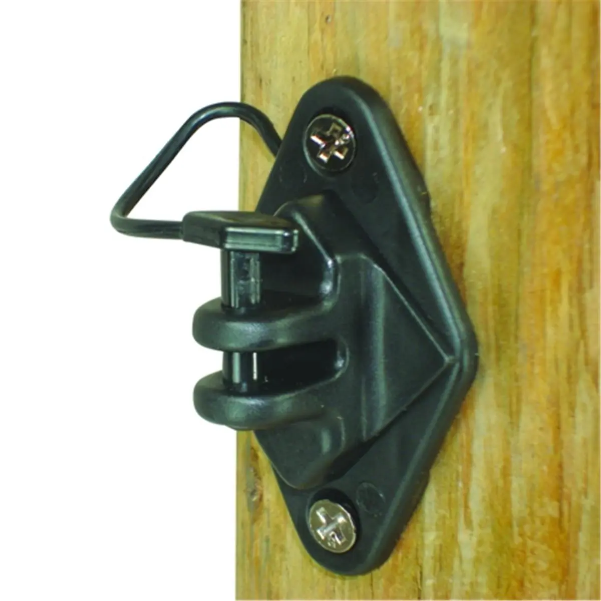 Field Guardian Pinlock Nail-On Fence Post Insulator - 9x8x3 in, Easy to Use, Flexible and Strong, Very Versatile for Polywire & 1/4 in Max Diameter High Tensile Steel Wire, Black