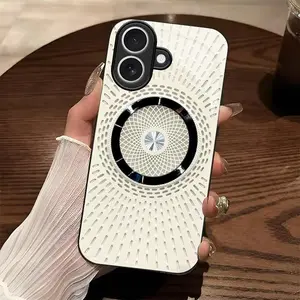 Perfect tech gift! Luxury Magnetic Phone Case for iPhone 17, Sleek Geometric Design for Men & Women — 975