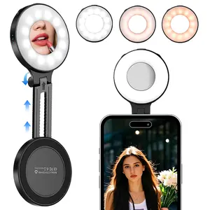 Portable Selfie Light Video Conference Lighting, LED Fill Light Compatible with Magsafe, LED Selfie Ring Light Included Sticky Ring, 3 Light Modes for Selfies/Photography/TikTok