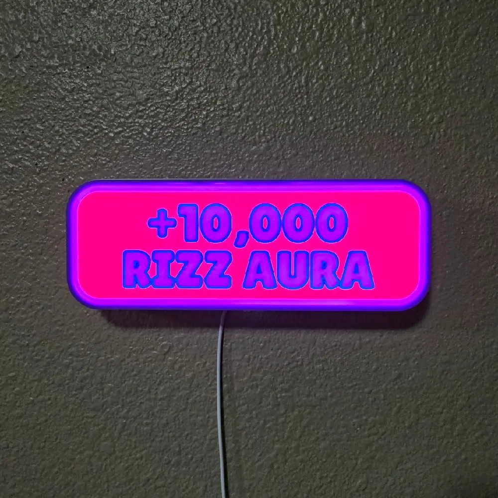 Modern 5V Plastic LED Sign, Indoor Teen Room Decor with On-Off Button, Dimmer, Interchangeable Face Plate, 10,000+ Message & Color Changes
