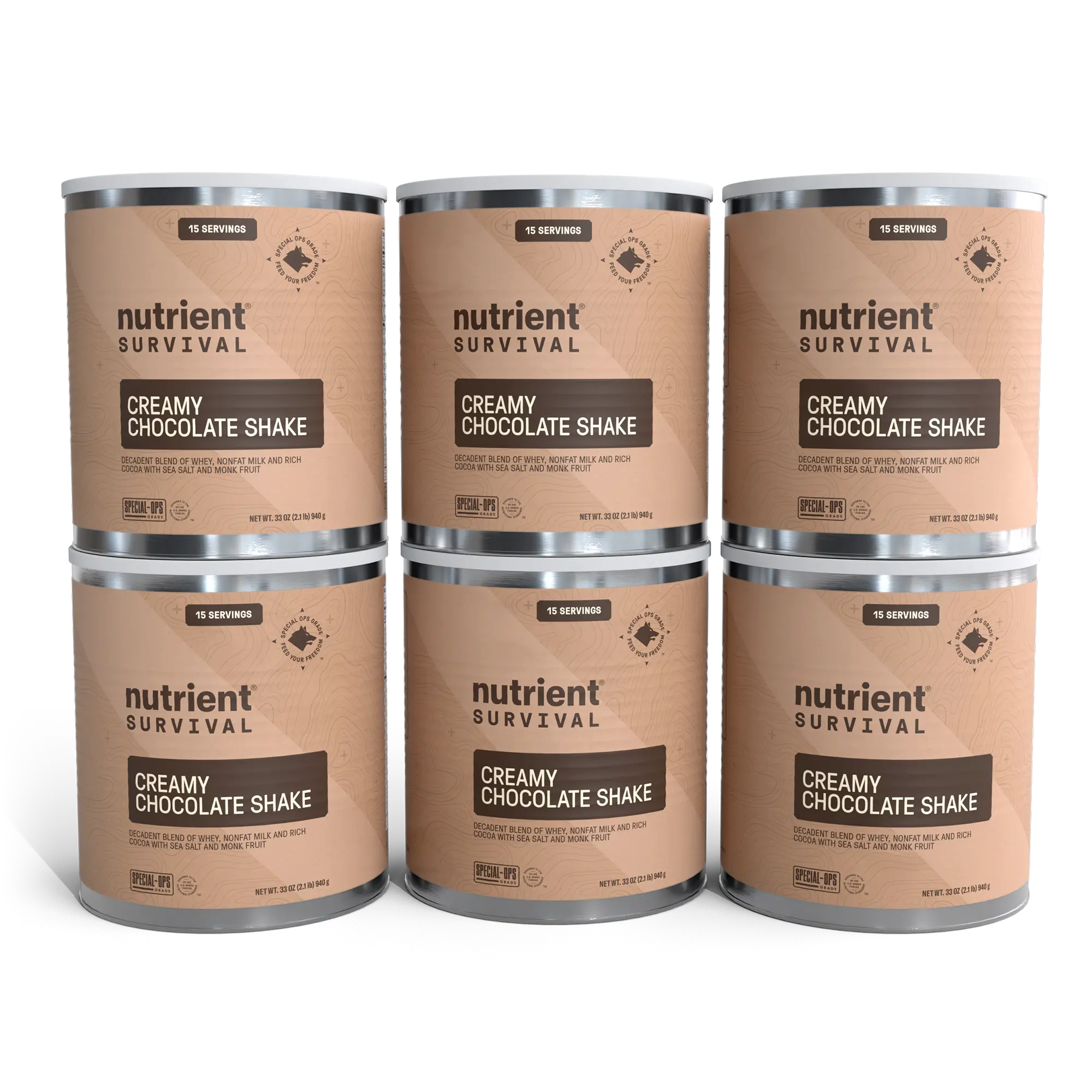 Nutrient Survival Creamy Chocolate Protein Shake Emergency Food 6 Cans