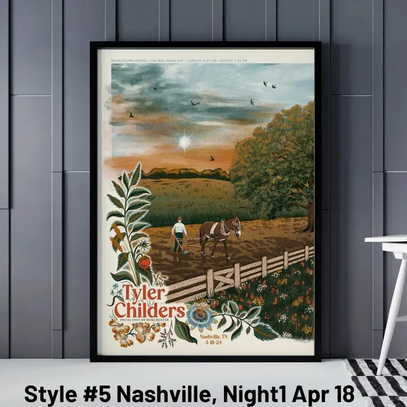 Tyler Childers All Gig Posters - Tyler Childers Missoula Washington Grizzly Poster - George The Gorge Poster - Ford Idaho Poster