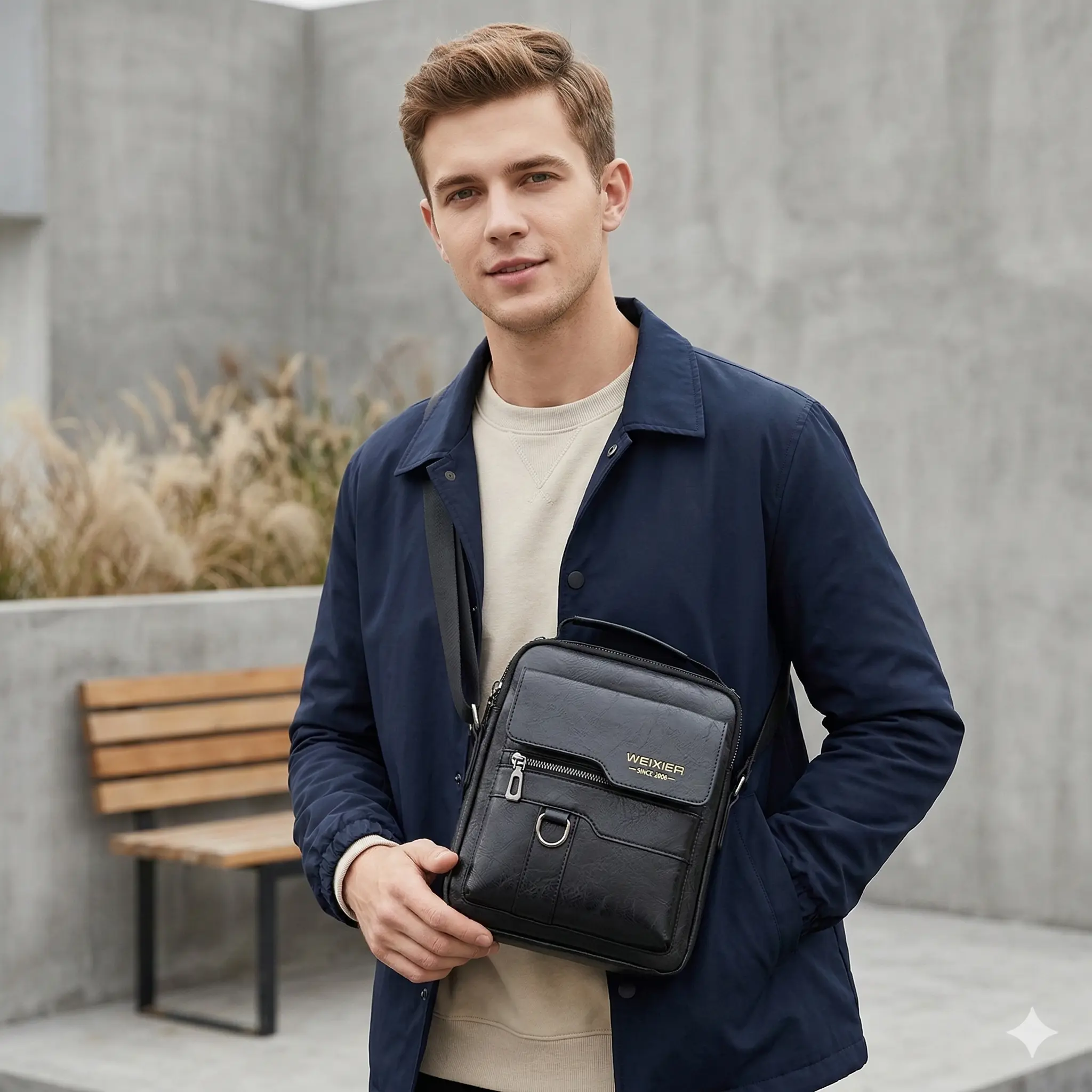 Men's Crossbody Messenger Bag, Vintage PU Leather Satchel with Top Handle and Magnetic Snap, Waterproof Everyday Carry for Work, University, Holiday, Adjustable Strap, Halloween Gift Christmas Gift