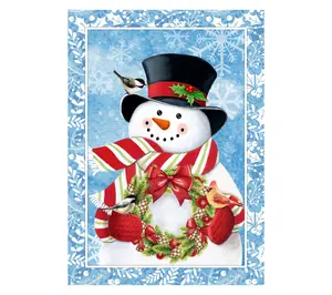 Northlight Snowman with Hat Christmas House Flag 40" x 28"