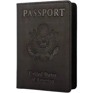 Passport Holder Travel Wallet RFID Passport Cover Case for Women Men (Black)