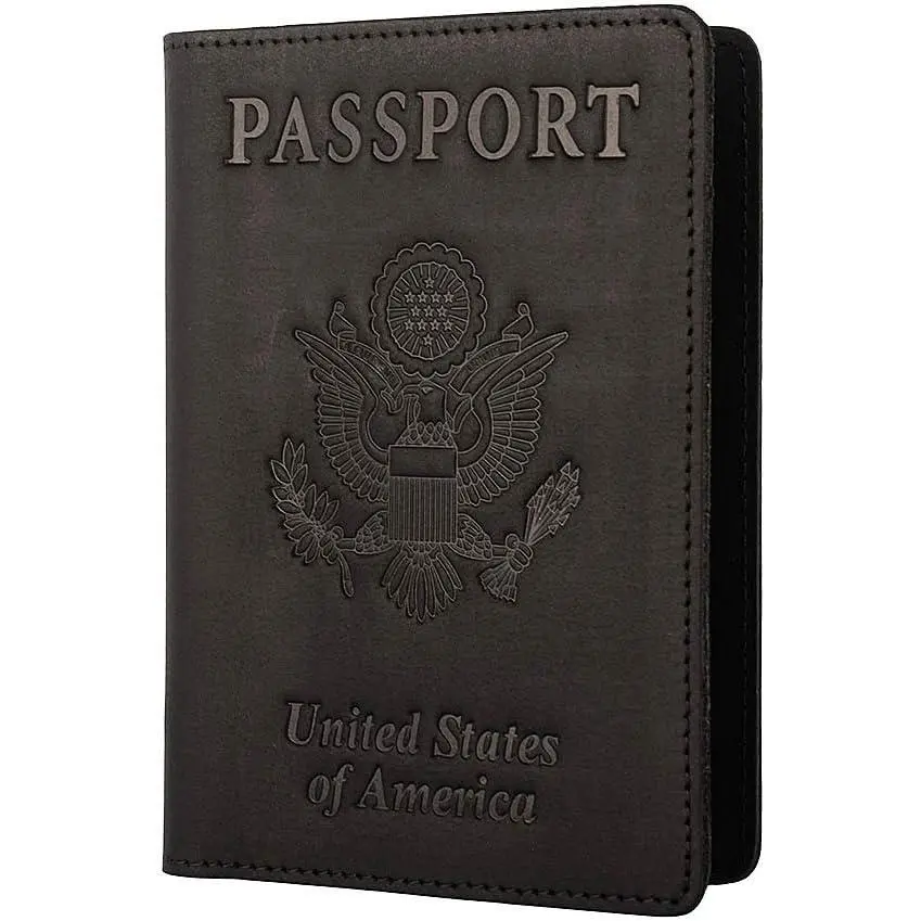 Passport Holder Travel Wallet RFID Passport Cover Case for Women Men (Black)