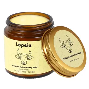 Lopeie Whipped Grass-Fed Beef Tallow Honey Balm - 4 Oz,Moisturizing Cream for Soft, Smooth Skin - Handmade All-Natural Moisturizer - Hydrating, comfort, moisture boost cream, luminous firming cream, hydrating dry skin, body care
