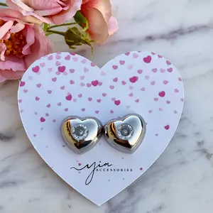 Romey Heart Stud Earrings Cubic Zirconia