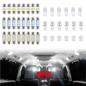 42 Pcs Interior Car Lights, Super Bright White Dome Map Tail Cab Lights Bulb Kit Set , DE3175 T10 31mm 41mm 194 LED Bulb for Your Trucks Width Lamp