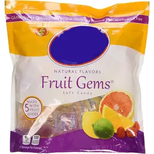 Individually Wrapped Fruit Gems Candy 32 oz (2 lb) Bulk Assorted Fruit Candy Soft Chewy Jelly Fruit Slices Sugar Dusted Mixed Flavors Great for Candy Bowls Parties Office Snacks & Gifts