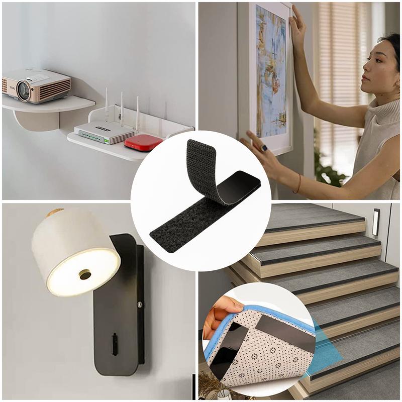 VELCRO Convenient and Strong- Sets of Hook and Loop Nylon Fastener Strips with Heavy-Duty Adhesive Backing for Damage-Free Mounting in Home or Office.
