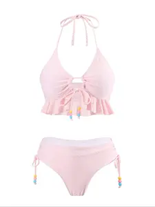 New European & American influencer women’s bikini swimsuit — pure-sexy hot‑girl style, flat‑bust design that enhances curves, perfect for vacations and hot springs, premium feel, best seller