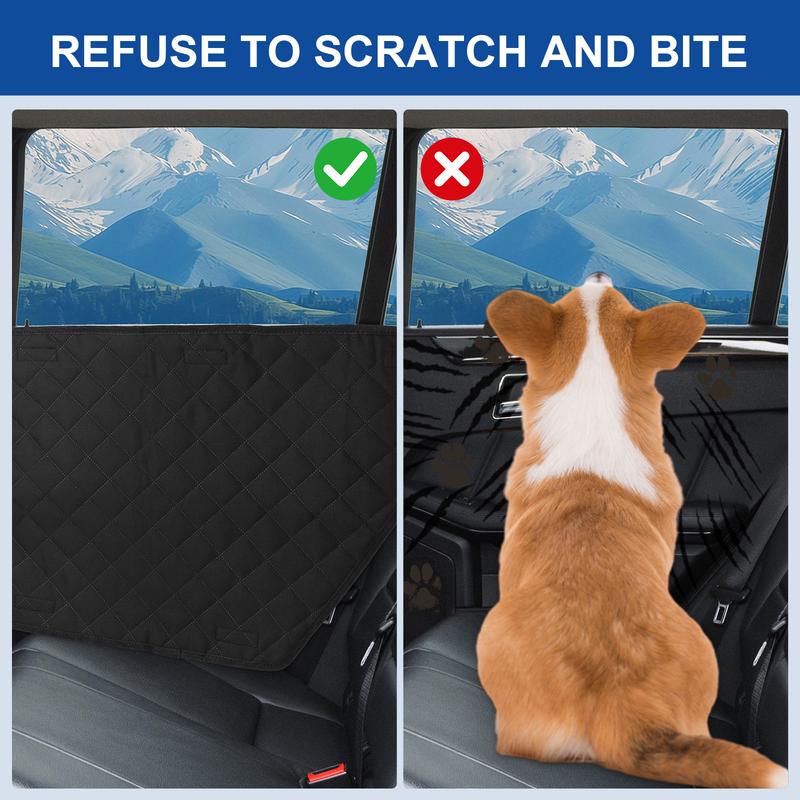 2Pcs Waterproof Car Door Protector - Heavy Duty Dog Car Door Cover for Truck, SUV & Sedan, Interior Pet Scratch Guard with Secure Window Tabs (Black)