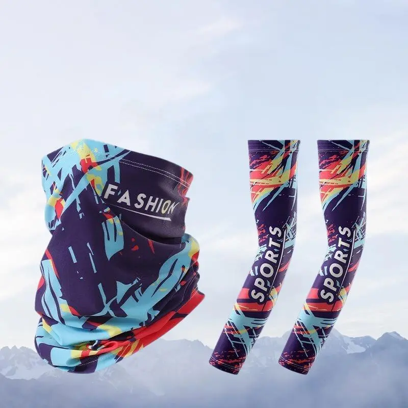 Colorful Graffiti [Arm Sleeves + Face Mask Set]