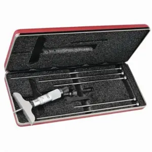 Starrett  0 to 6 in. Mechanical Depth Micrometer with 2.5 in. Base Padded Case