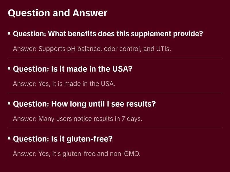 Vaginal Probiotic for Women – pH Balance, UTI, Odor & Flora Support (90 ct)