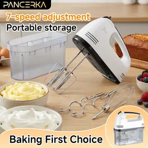 Hand Mixer, 7-Speed Electric Kitchen Mixer with 5 Stainless Steel Attachments, Electric Whisk for Kitchen Baking, Snap-On Storage Case