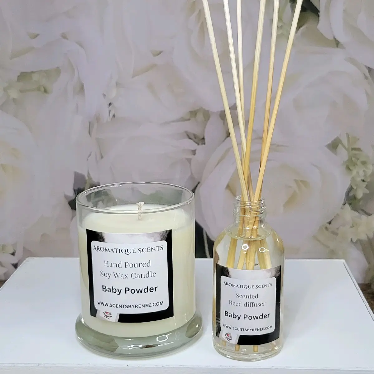 Baby Powder reed diffuser & candle bundle