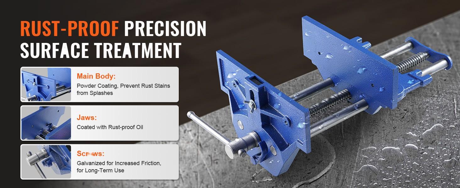 Woodworking Vise, 13-Inch Bench Vise, Heavy-Duty Cast Iron Construction, 10.6-Inch Jaw Width, Quick Release Lever, Smooth Precision Jaw, Suitable For Woodworking, Cutting, Drilling, Sanding, Milling, And Assembly On A Workbench