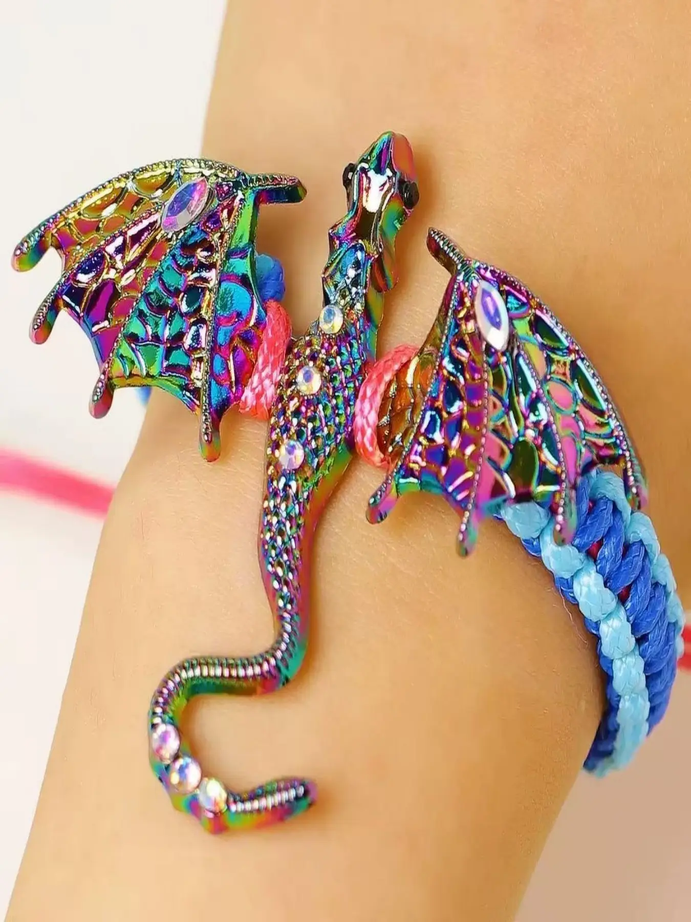 Vintage Style Dragon Bracelet, Exquisite Bracelet, Handmade Woven Zircon Jewelry, Unisex Unique Gift, Daily Wear Accessory, Bold and Stylish Design, Adjustable Bracelet