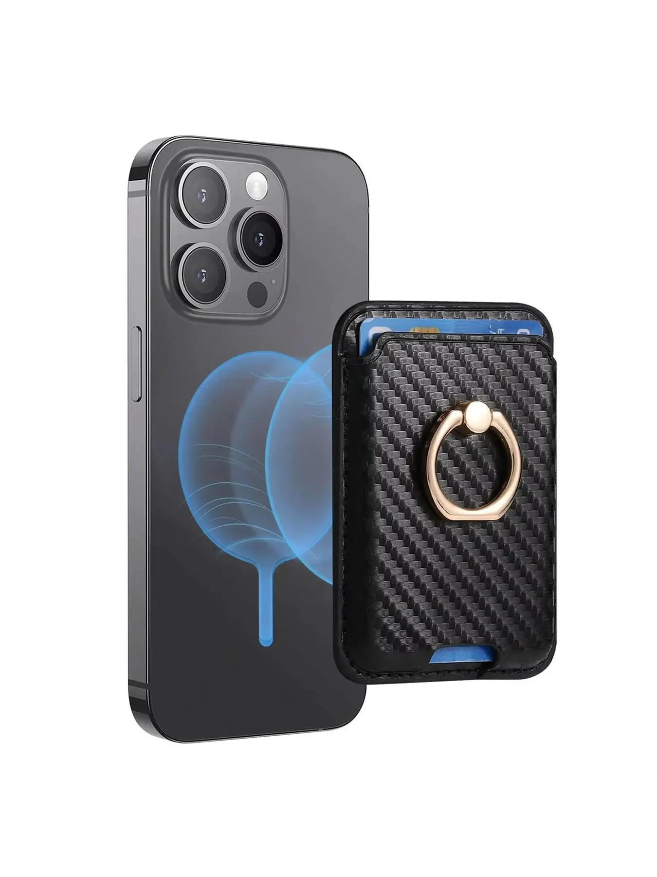 Men's Magnetic Wallets Phone Holder Bank Credit Card Holders Male Magsafe Money Bags Portable Card Slotted Stand for Smartphone IPhone Series for Men Women,Daily Use Phone Accessories