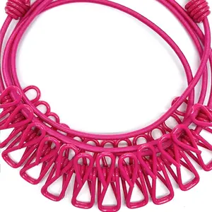 Portable Colorful Travel Clothesline, 1.8m Long with 12 Clips, Extra Plush Feel, Ideal for Home Balcony Drying Sheets