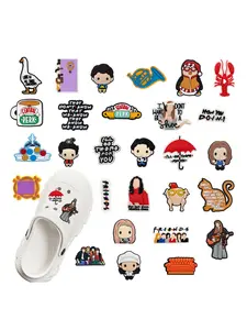 18pcs Cartoon Friends Series Shoe Accessories, Cute Design for Slippers & Sandals, Perfect Party Gift Idea