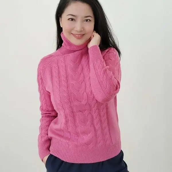 80% Wool 20% Cashmere Pink Complex Sweater