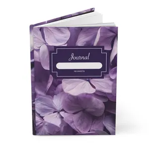 Purple Hydrangea Hardcover Journal — Floral Notebook for Writing & Notes