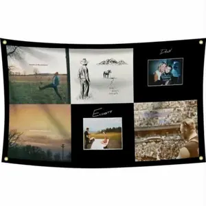 3x5 Feet American Music Flags With Four Brass Grommets Singer Flag Polyester Decor  For House - Country Singer Tapestry Music Album Cover Banner