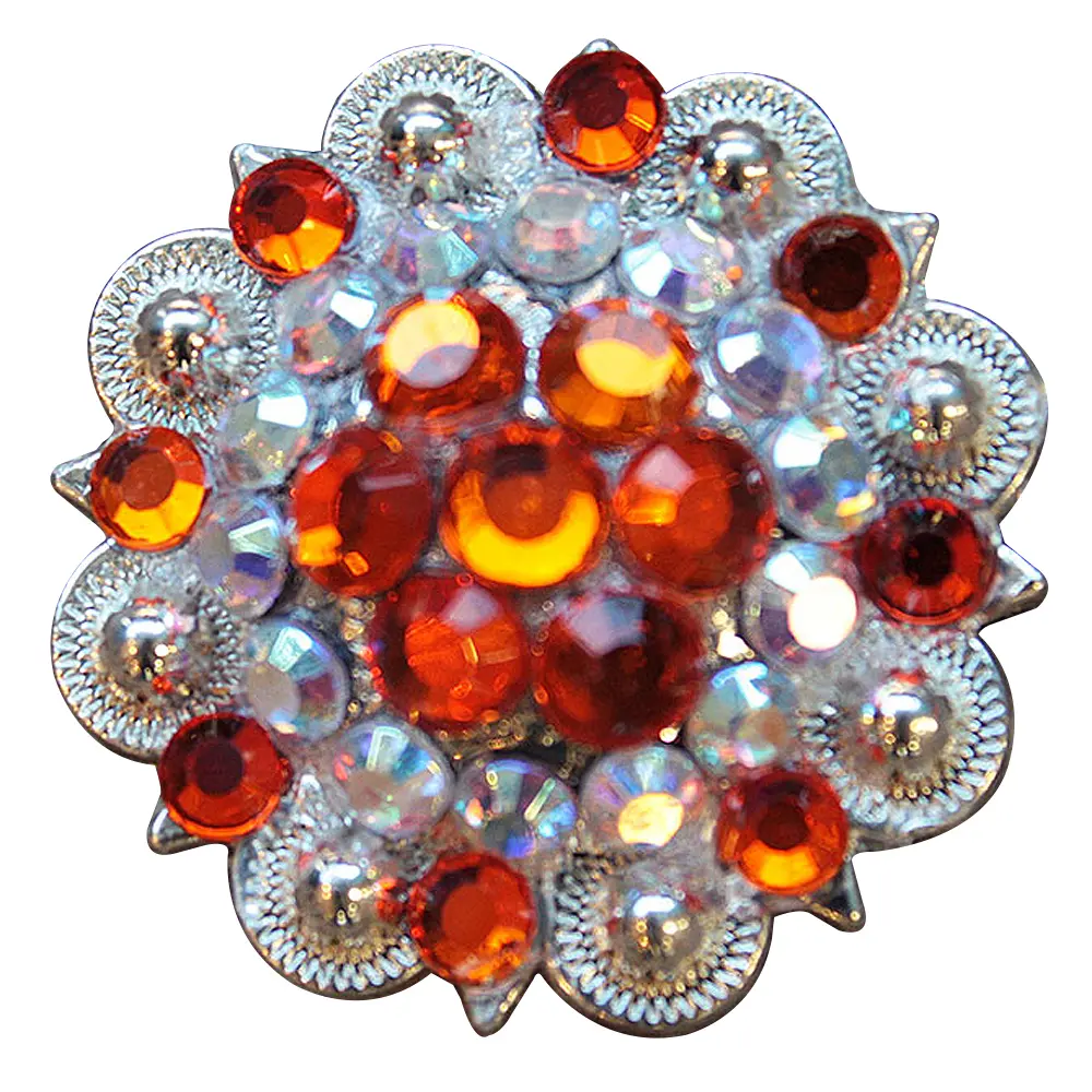 HILASON Western Screw Back Concho Orange Ab Crystal Saddle and Color | Slotted Conchos