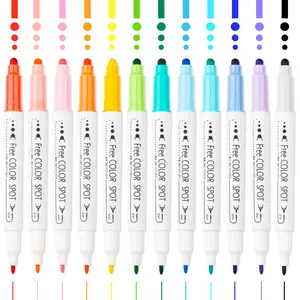 NiArt 12-Color Dual Tip DOT Markers for Art, Coloring, Hand Lettering, Sketching, Anime and Illustrating - Double-Ended, Workable ohuhu  markers