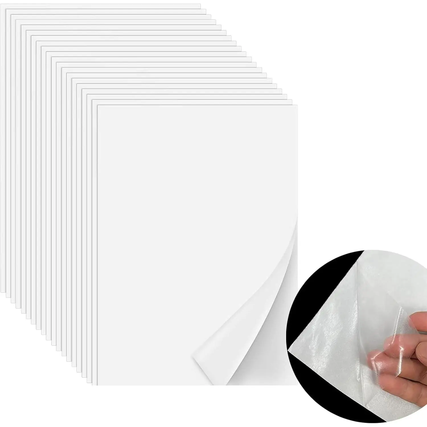 Iron On Adhesive Sheets 20 count, Heavy Weight Double-Sided Heat Melt Fabric Glue Sheet, A4 Size Fusible Adhesive Sheets, Press-on Patch Iron On Tape, Fusible Interfacing for Sewing, Heat and Bond