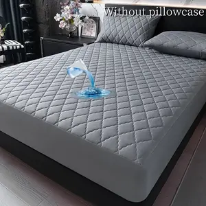 1count Mattress Protector Cover, Quilted Geometric Pattern, Anti-Dirty Breathable, Silent Thick Bedskirt, Soft Washable, Elegant, Waterproof Mattress Cover