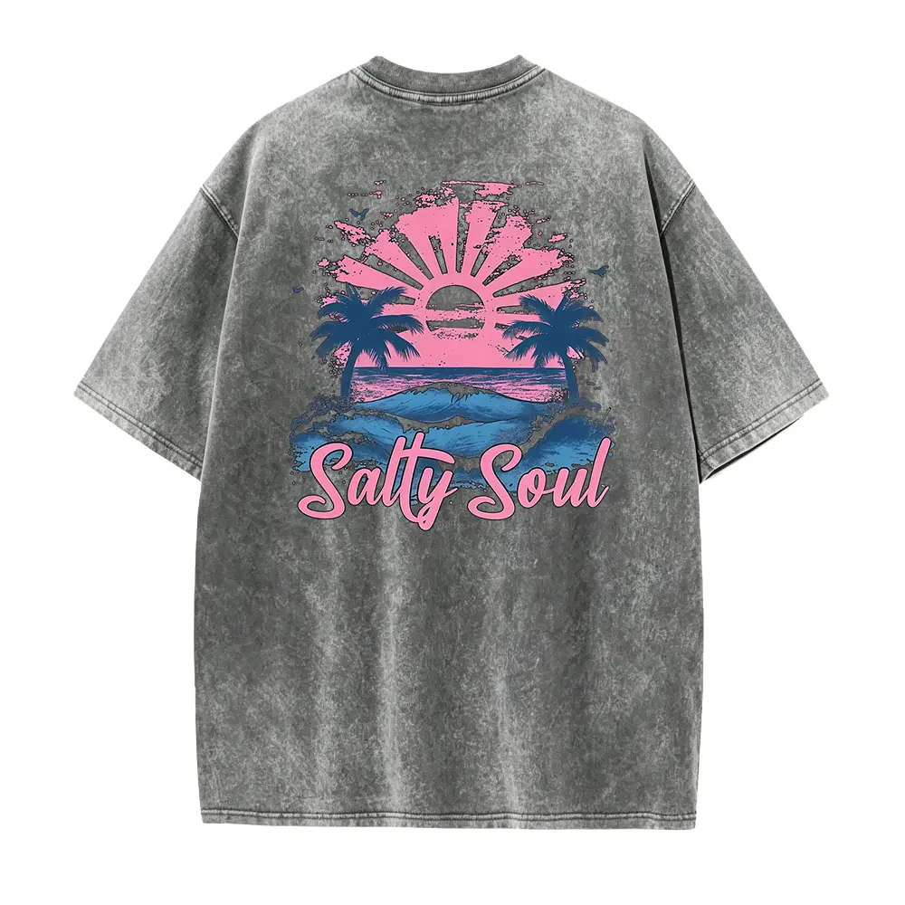 Salty Soul Summer Shirt | Summer Vacation Tee Tshirt | Retro Graphic Summer Shirt | Vintage Beach Shirt