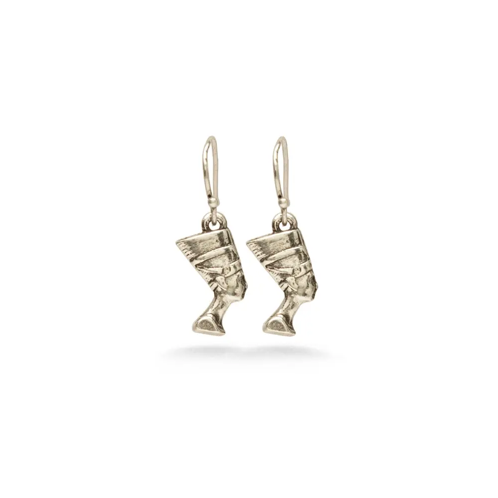 Nefertiti Earrings - Antique Silver Finish