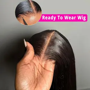 Clearance Smooth Straight 32 34 36 Inch Glueless Wig Human Hair 9x6 6x4 7x5 5x5 Ready To Wear Lace Closure Wigs For Women Brazilian Remy Hair Pre Cut Lace WIg Preplucked Natural Hairline 180%
