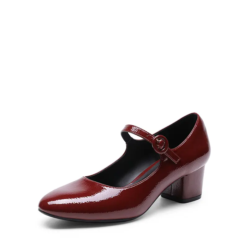 Dream Pairs Stylish Block Heels for Women, Classy Metallic Mary Janes with an Adjustable Ankle Strap for Formal Events