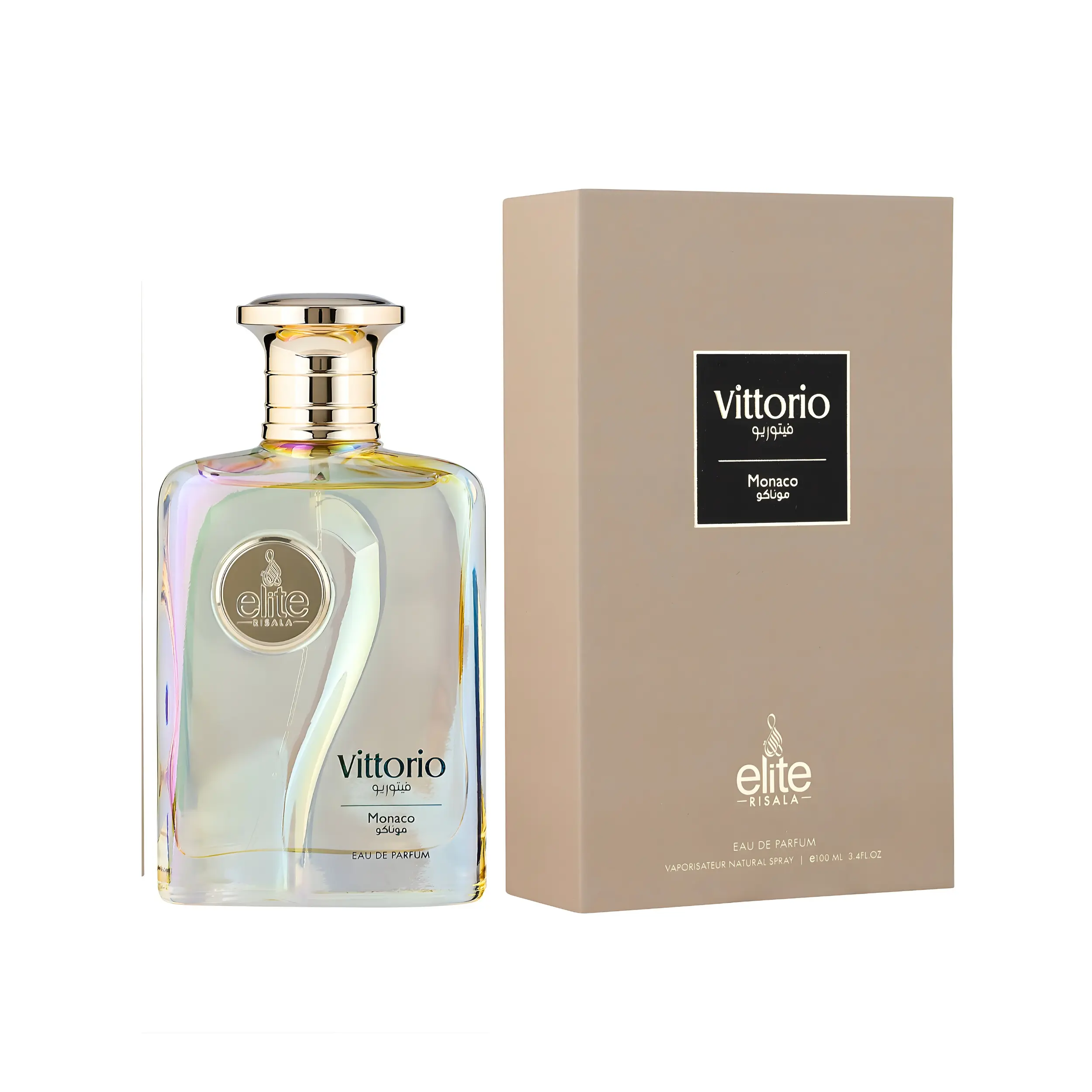 Risala Elite Vittorio Monaco Arab Perfume, Long-Lasting Eau de Parfum with Spicy Vanilla and Aromatic Woody Scents for Adults, 3.4 fl oz, Aromatic Citrus Woody, Woody Amber Scent