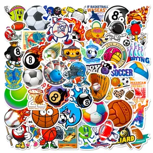 50 Sticker Sheets Featuring Various Ball Sports (baseball, Soccer, Basketball, Billiards), Suitable for Scrapbooks, Diaries, Laptops, Water Bottles, Cars, Etc. These Faith-based Designs Make for Posit