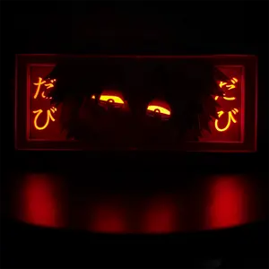 Azure Flame Villain 3D Shadow Box - Blue Fire Warrior Layered Art