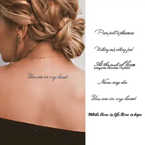 Sentence Pattern Juice Ink Lasting Waterproof Temporary Tattoo Sticker Inspirational Quotes Fake Tattoos Body Art Men Women Leg