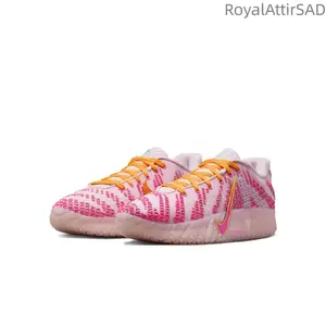 Pink retro anti-slip and wear-resistant retro basketball shoes
