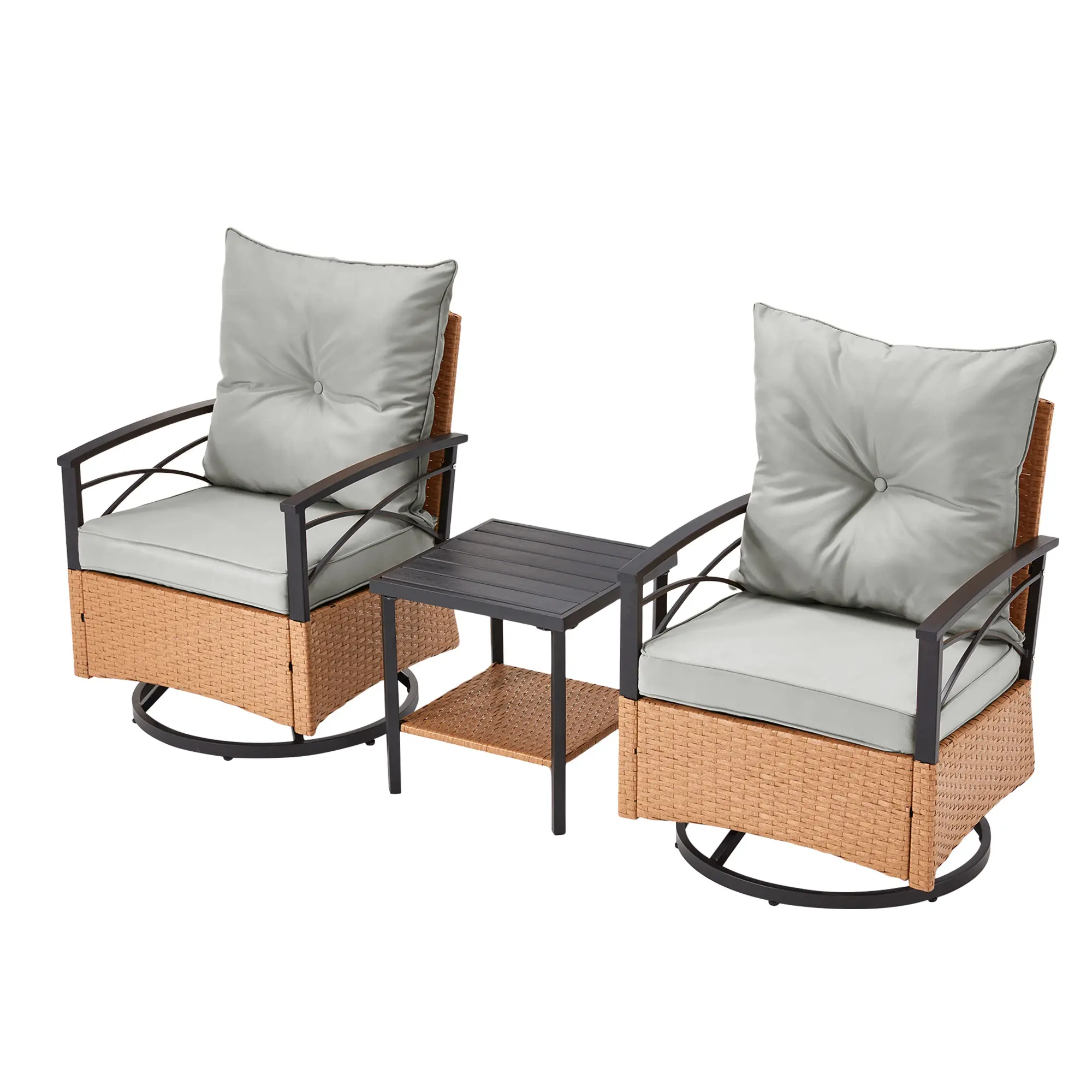 Style 3-3 pcs Rocking Bistro Set（Gray）