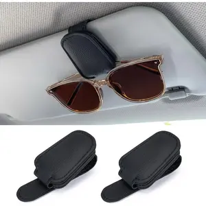 Sunglasses Holders for Car Sun Visor, Magnetic Leather Glasses Eyeglass Hanger Clip for Car, Visor Sunglasses Holder Clip Car Accessories for Truck
