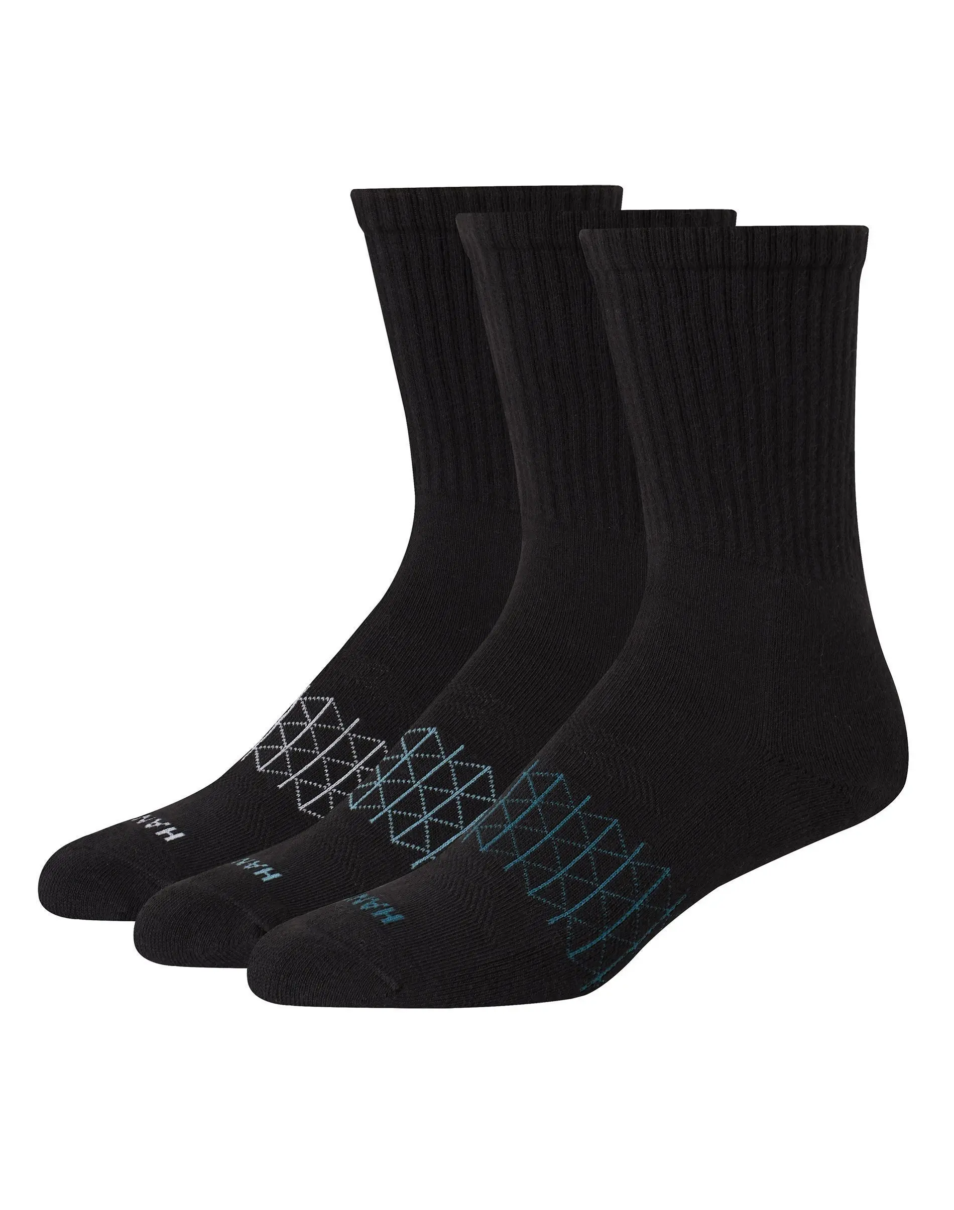 Hanes Absolute Active Men’s Cushioned Crew Socks Shoe Sizes 6-12 3-pairs Men's Underwear Multi Pack Comfortable Fit Soft Stretch Fabric Breathable Pmab84