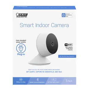 Feit Electric 5034466 Plug-in Indoor Wi-Fi Security Camera, Black & White